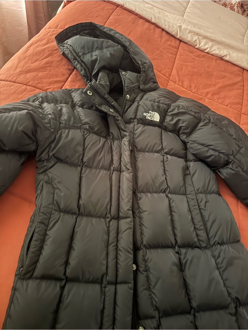 The North Face Women's Hooded Black Down Puffer Coat